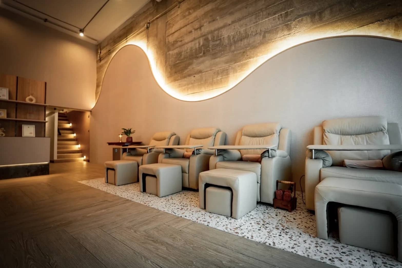 Foot massage lounge at The Home Massage & Spa
